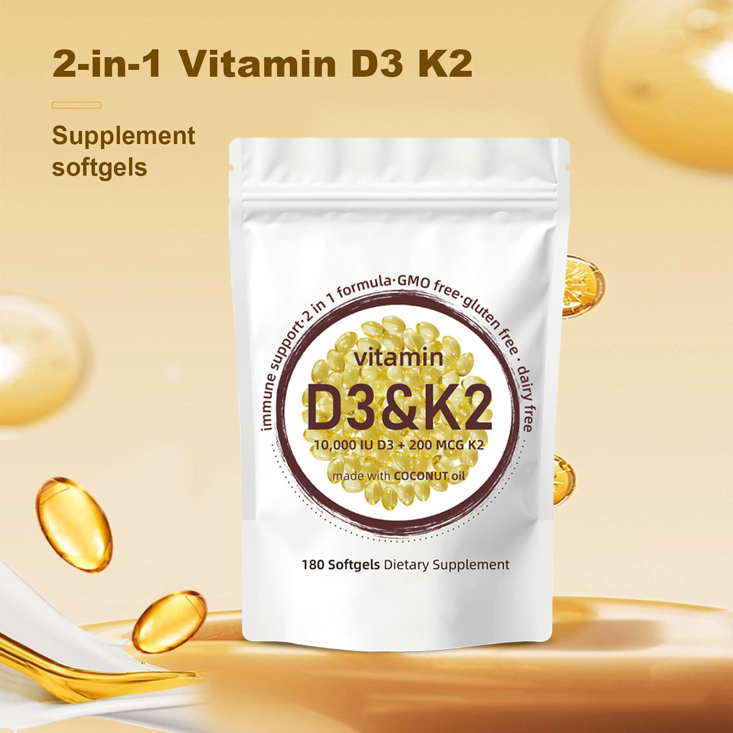 Vitamin D3 K2 Drop - Vitamine D3 K2 Softgels - Vitamine