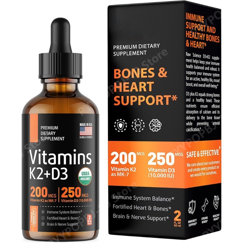 Vitamin D3 K2 Drop - Vitamine D3 + K2 Druppels Vloeibaar