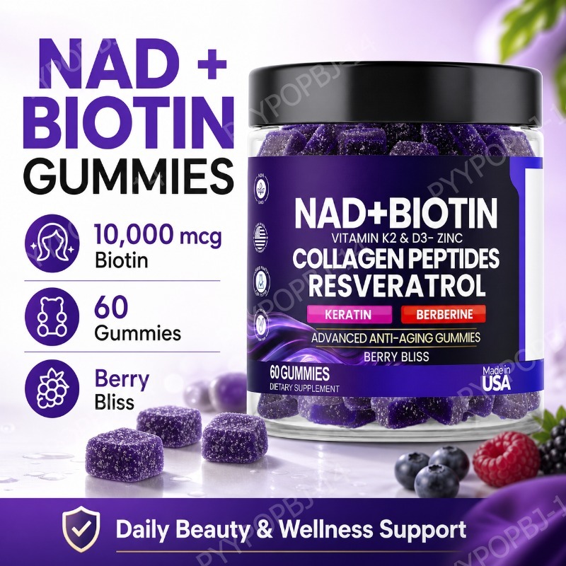 Vitamin D3 K2 Drop - Biotine Collageen Gummies met NAD+ Resveratrol