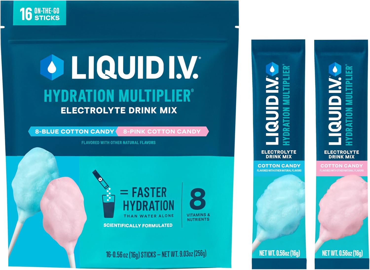 Electrolyte Powder Pack - Vloeistof intraveneus ® Hydratatievermenigvuldiger - Suikerspin