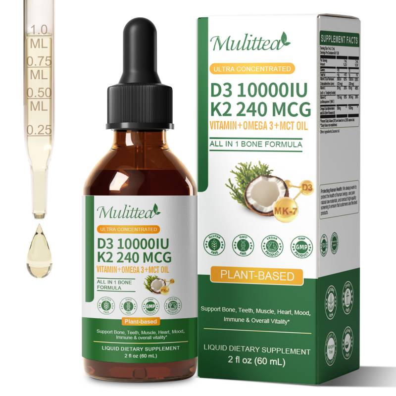 Vitamin D3 K2 Drop - Mulittea Vitamine K2+D3 60ml Druppels met