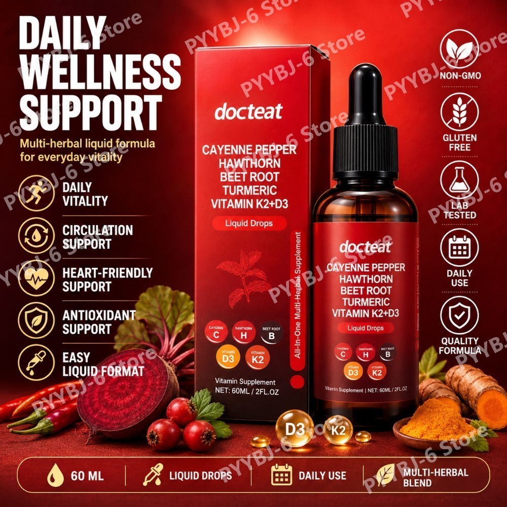 Vitamin D3 K2 Drop - Cayennepeper vloeibare druppels met hawthorn, bietenwortel,