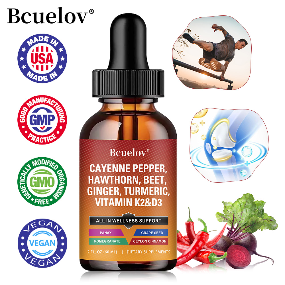 Vitamin D3 K2 Drop - Cayennepeper vloeibare druppels + meidoorn, vitamine