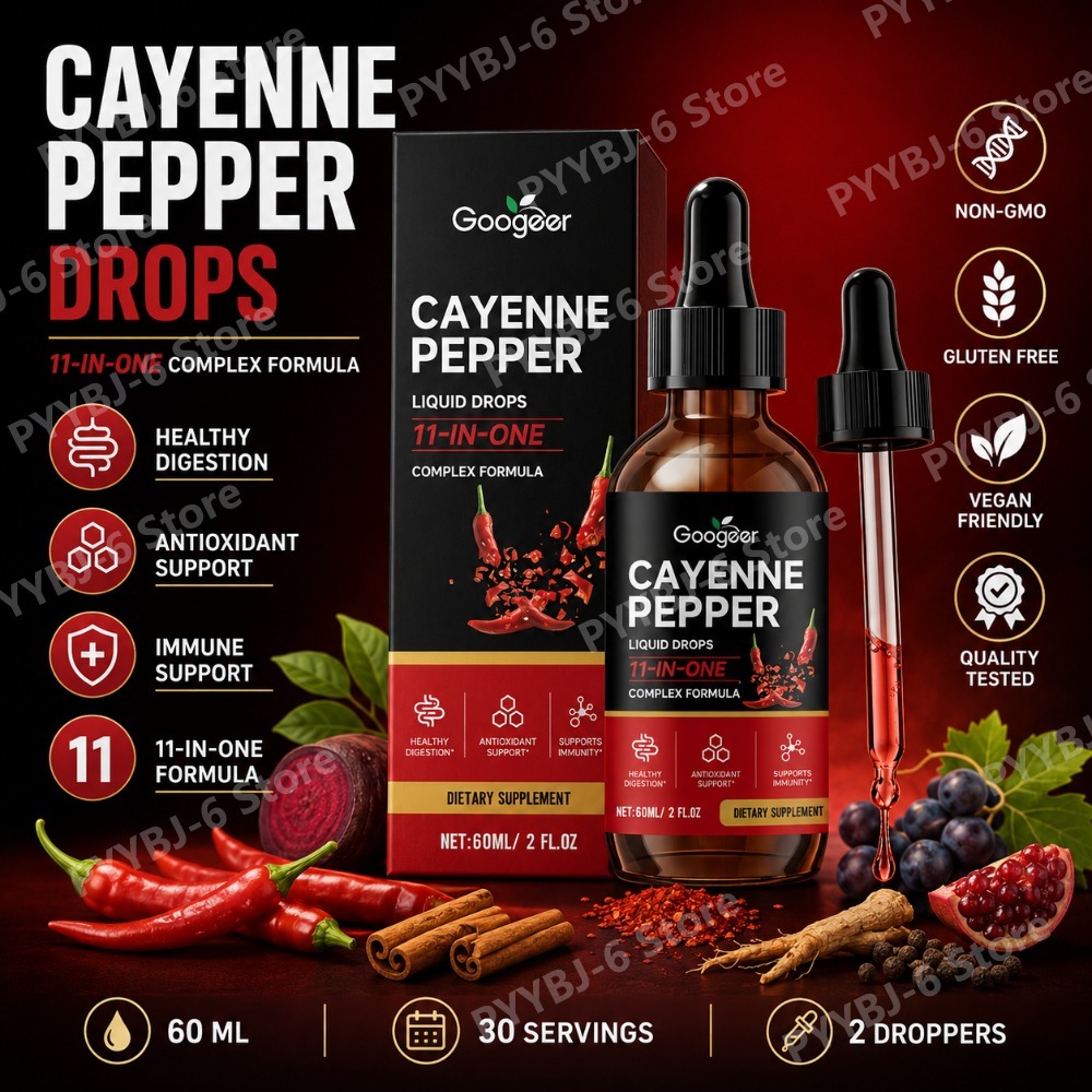 Vitamin D3 K2 Drop - Googeer Cayenne Peper Vloeibare Druppels 11-in-1