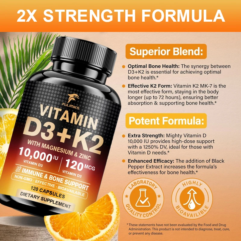 10000IE Vitamin D3 K2-suppleme - Vitamin D3 K2 Drop recensie en prijs
