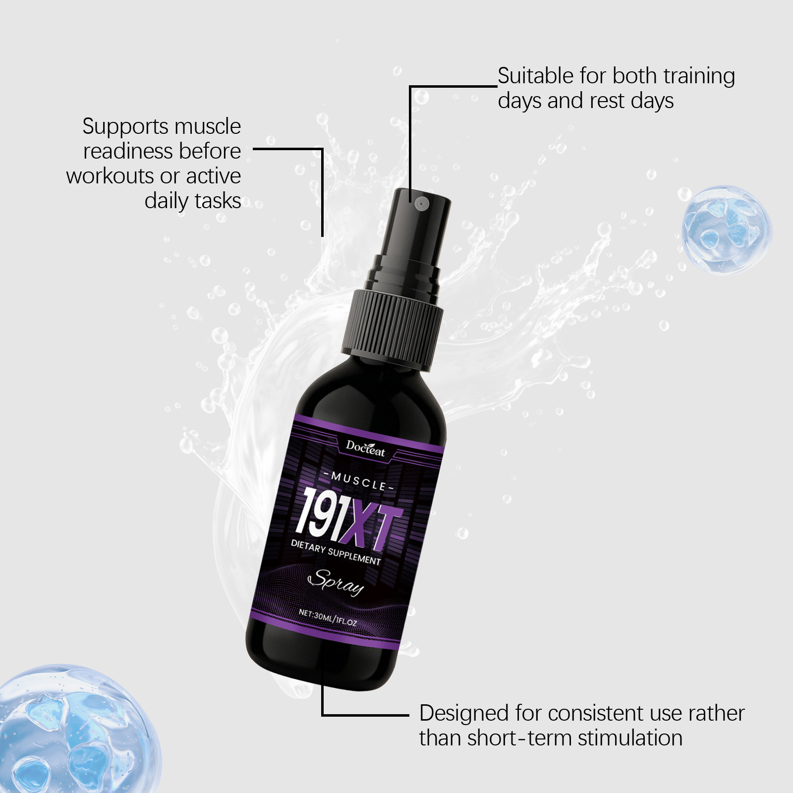 Spiergroei Spray Verbetert de  - Fitness Nutrition Energy recensie en prijs