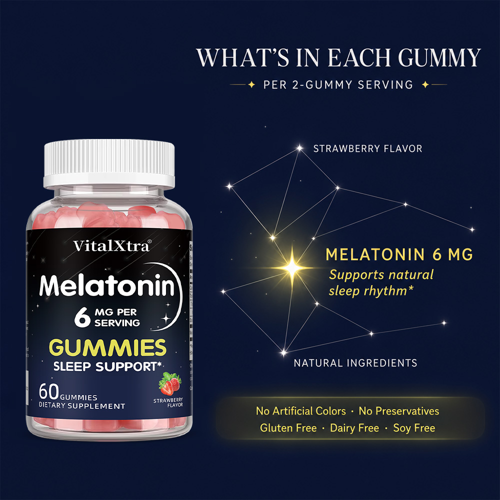 Melatonine Gummies 6mg, Natuur - Melatonin Sleep Gummy recensie en prijs