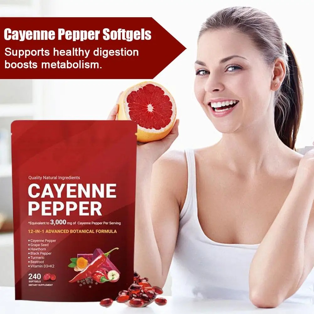240 Softgels Cayenne Peper Cap - Vitamin D3 K2 Drop recensie en prijs